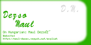 dezso maul business card